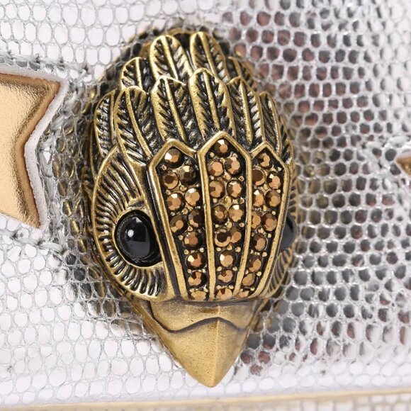 Kurt Geiger Kensington Medium Silver and Gold Star Leather Crossbody - New - Picture 5 of 11